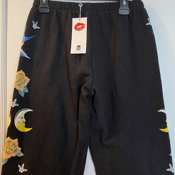 Wildfox Cotton Stretch Stretch Waistband Print Sides Sweatpants NWT - Picture 6 of 16